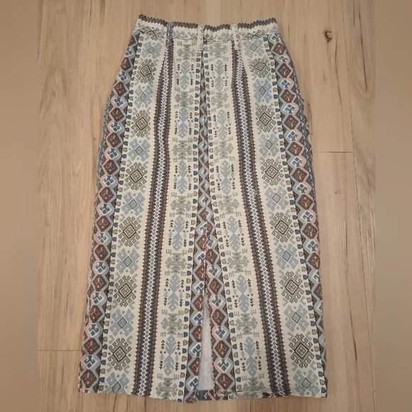 Backroad Blues Vinatge Aztec Skirt - Picture 2 of 6